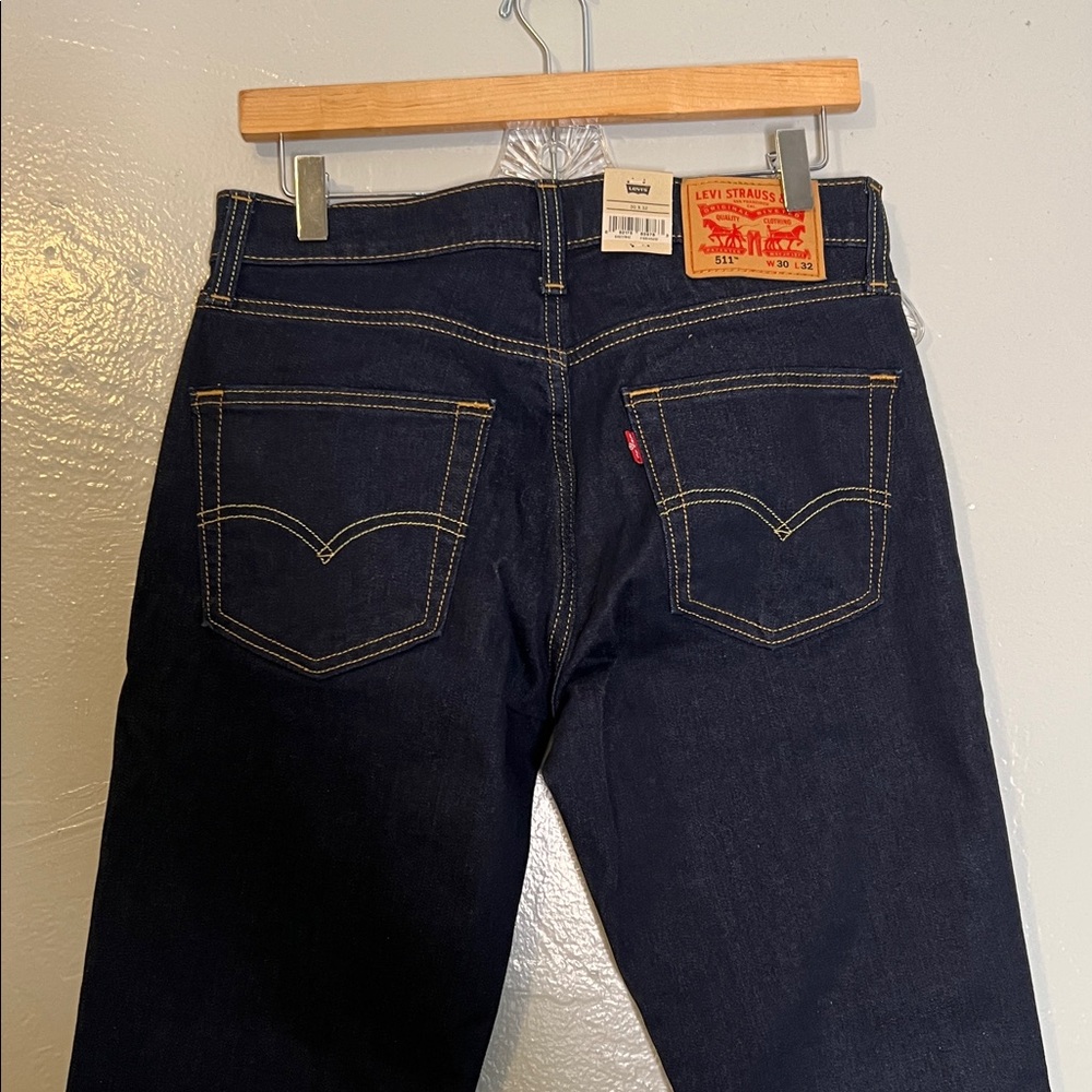 New! Mens Levi's 511 Slim Fit Advanced Stretch Jeans Dark Blue 30x32 - Picture 7 of 7